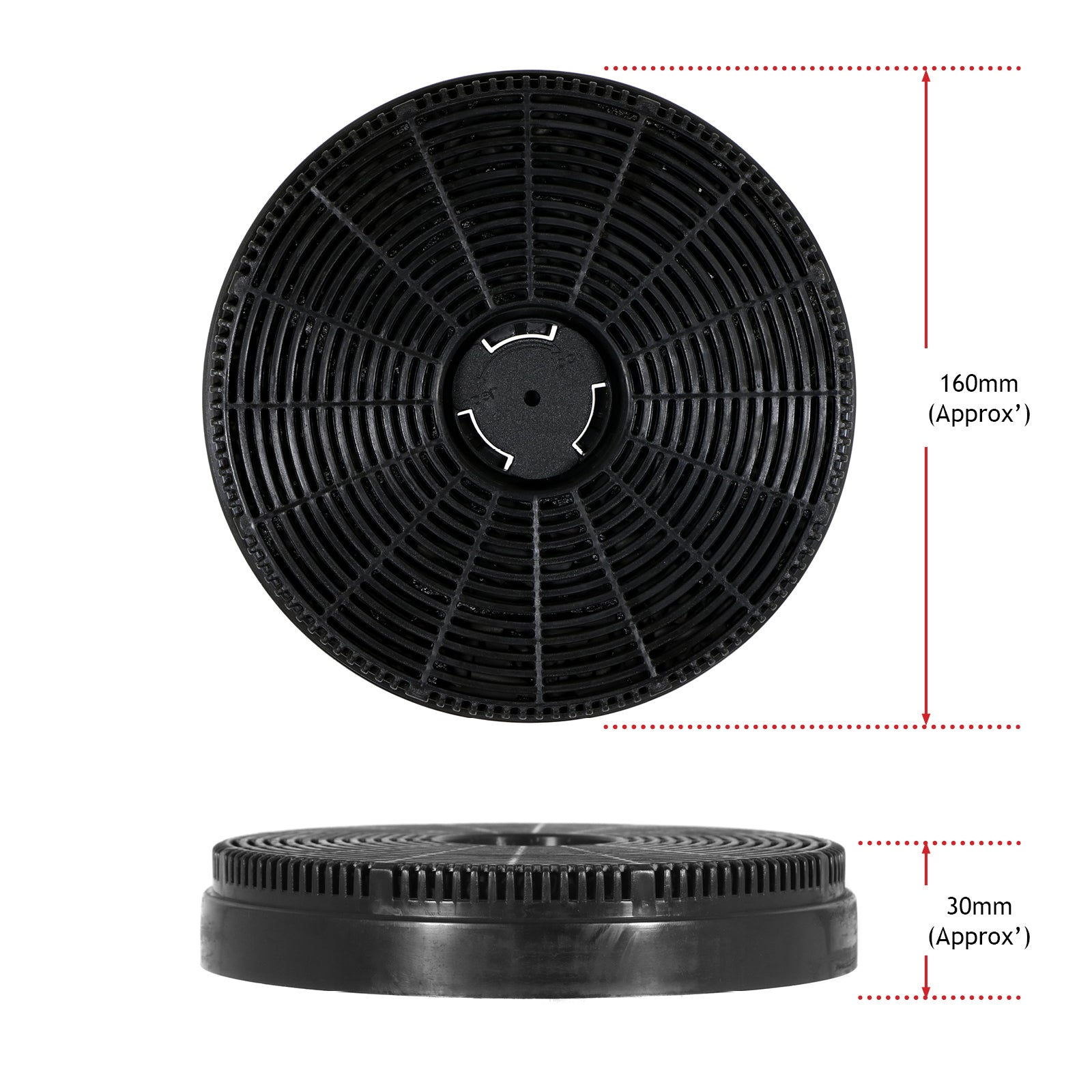 Cooker Hood Charcoal Filters Compatible for Russell Hobbs RHGCH601, RHGCH901, RHGCH702B-M, RHGCH902B-M, RHGCH603DS, RHGCH903DS, RHICH904DB (Pack of 2) G3000024