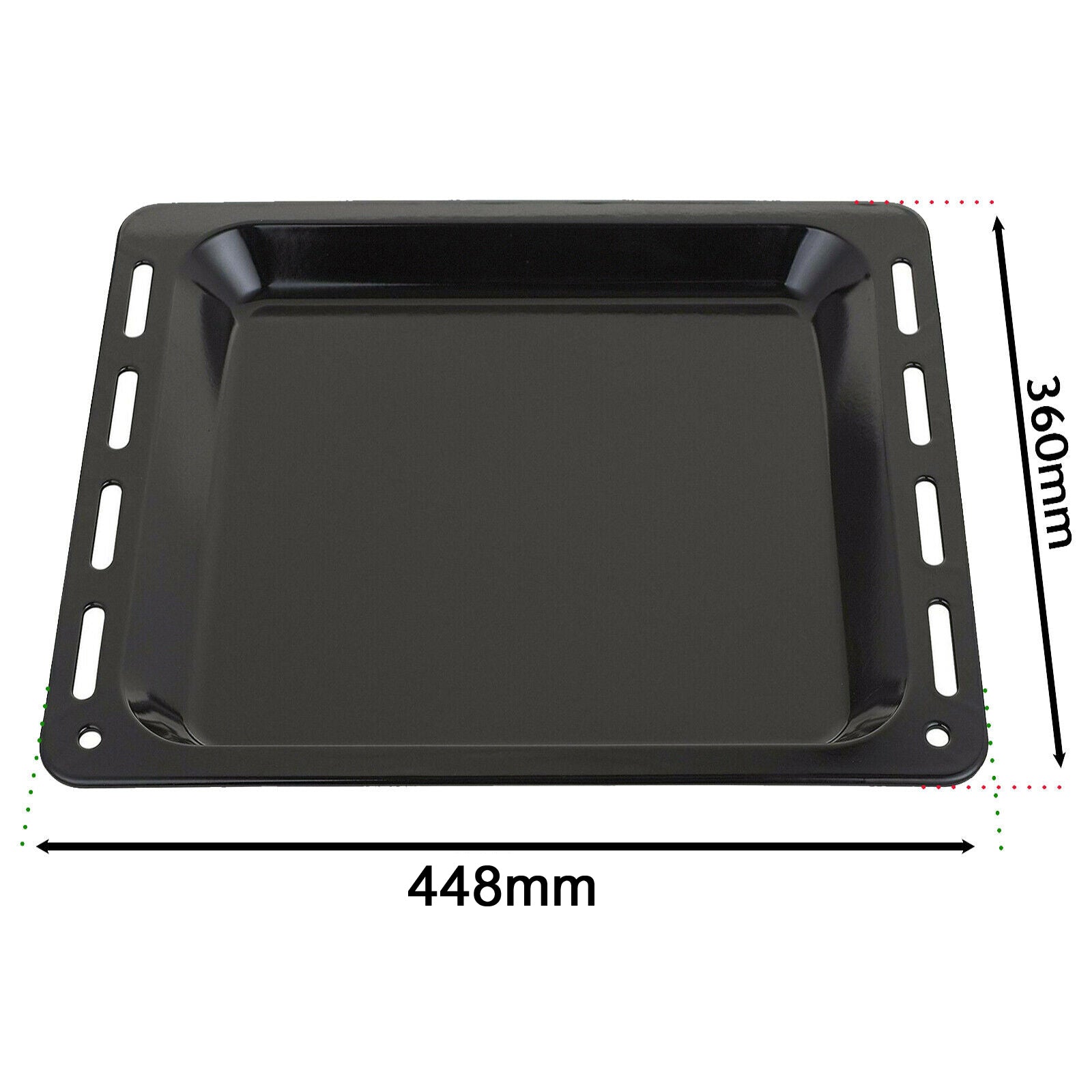 Baking Tray Enamelled Pan for Bosch Oven Cooker (448mm x 360mm x 25mm, Pack of 2)