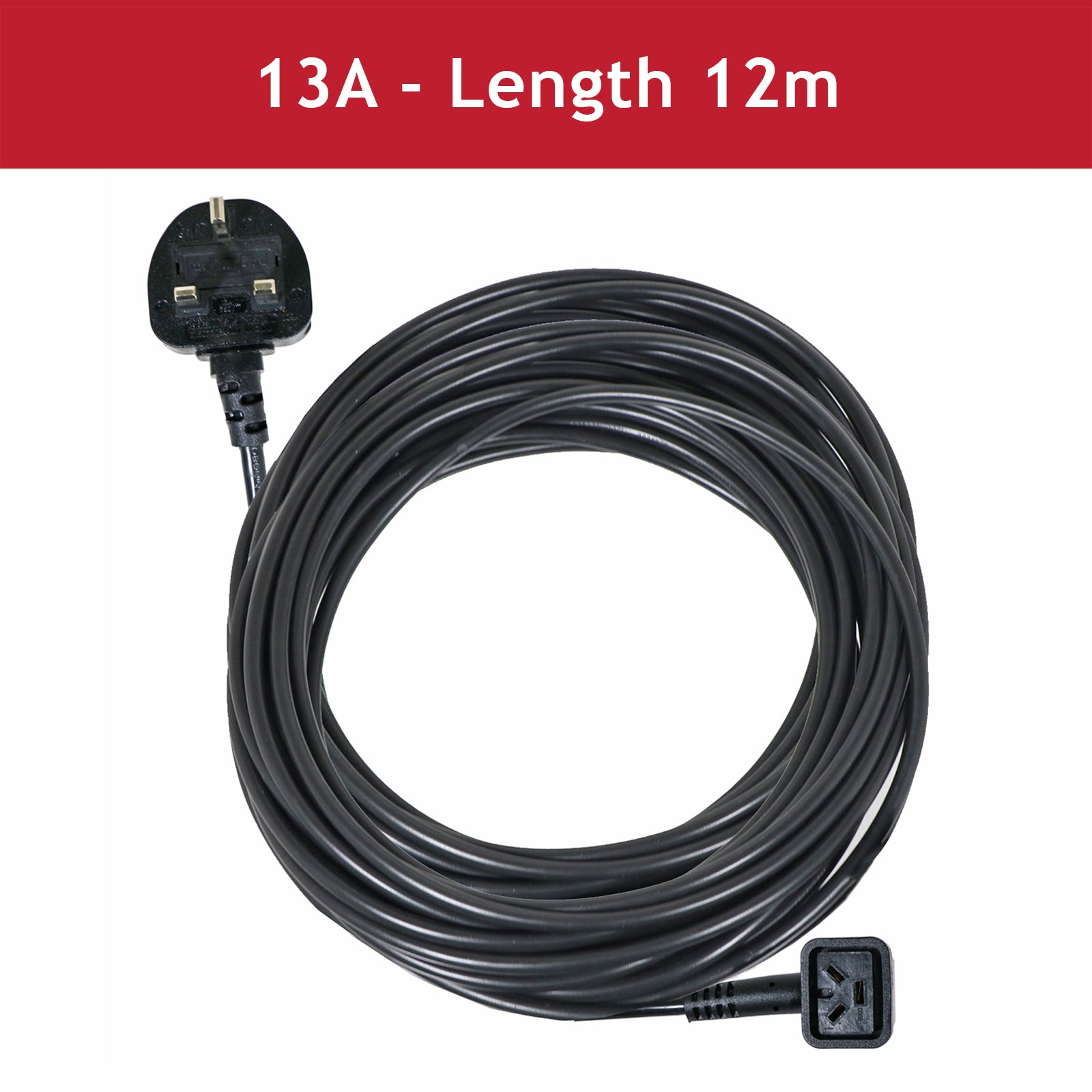 SPARES2GO Mains Cable Power Lead & UK Plug for Numatic Vacuum Cleaners (12 Metres, 3 pin)