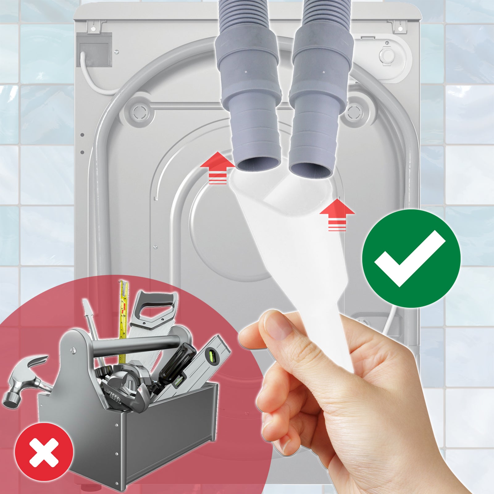 2-to-1 Drain Hose Dishwasher and Washing Machine Outlet - Universal