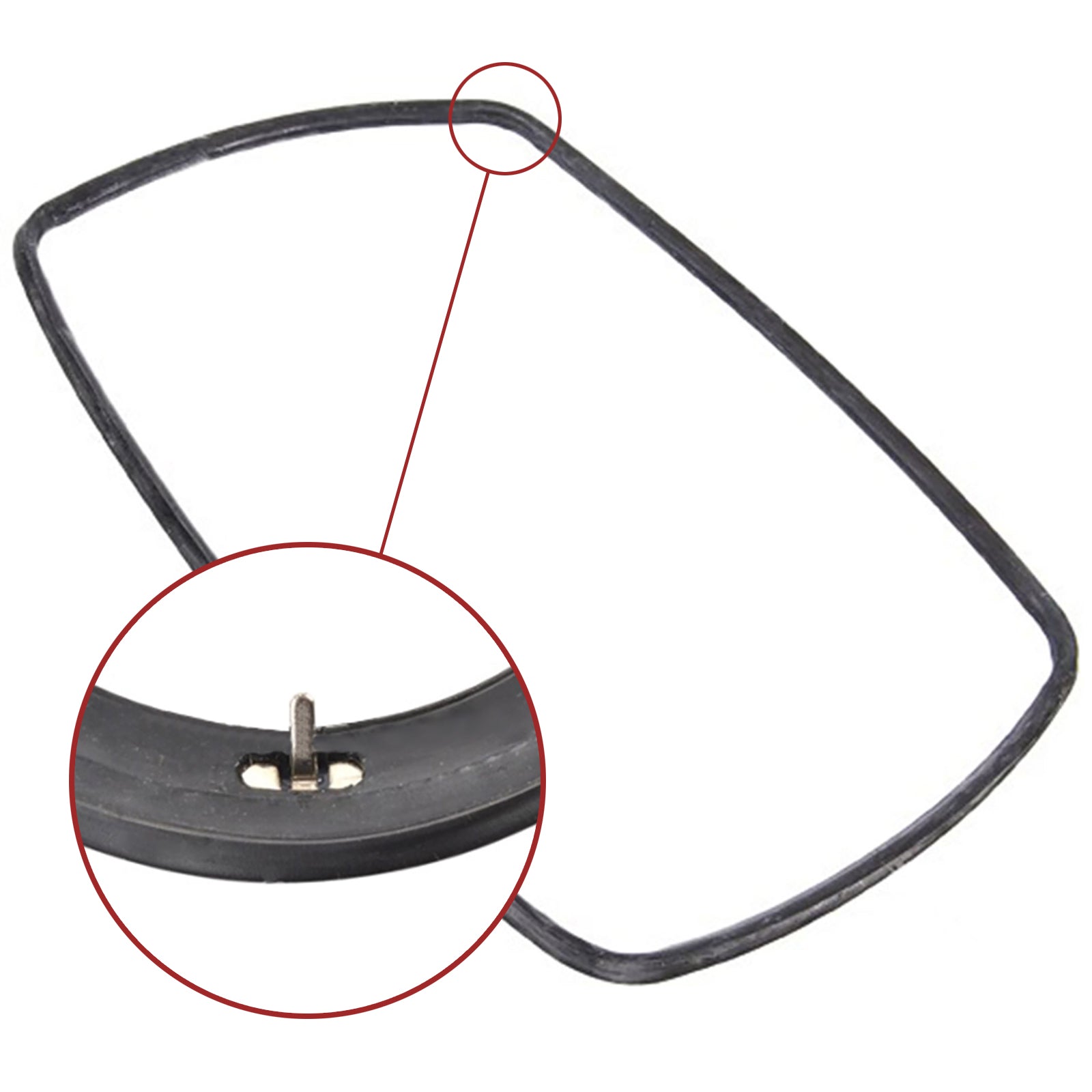 Main Rubber Door Seal with Corner Fixing Clips for Indesit Oven Cookers (445mm x 350mm)