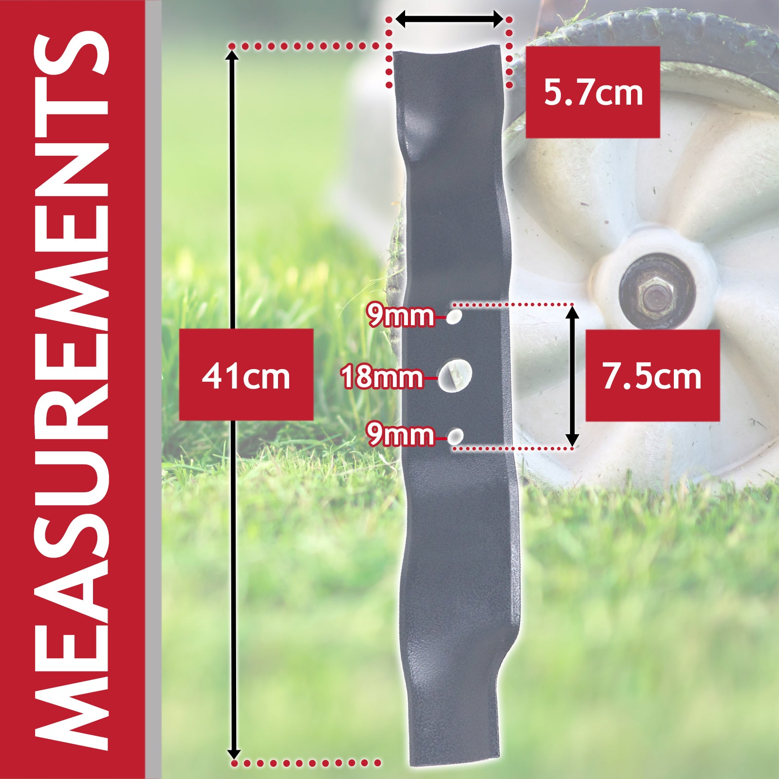 Metal Blade for Mountfield 420HP 422HP HB41 HP425 S420 S421 SP425 Lawnmower (41cm / 16")