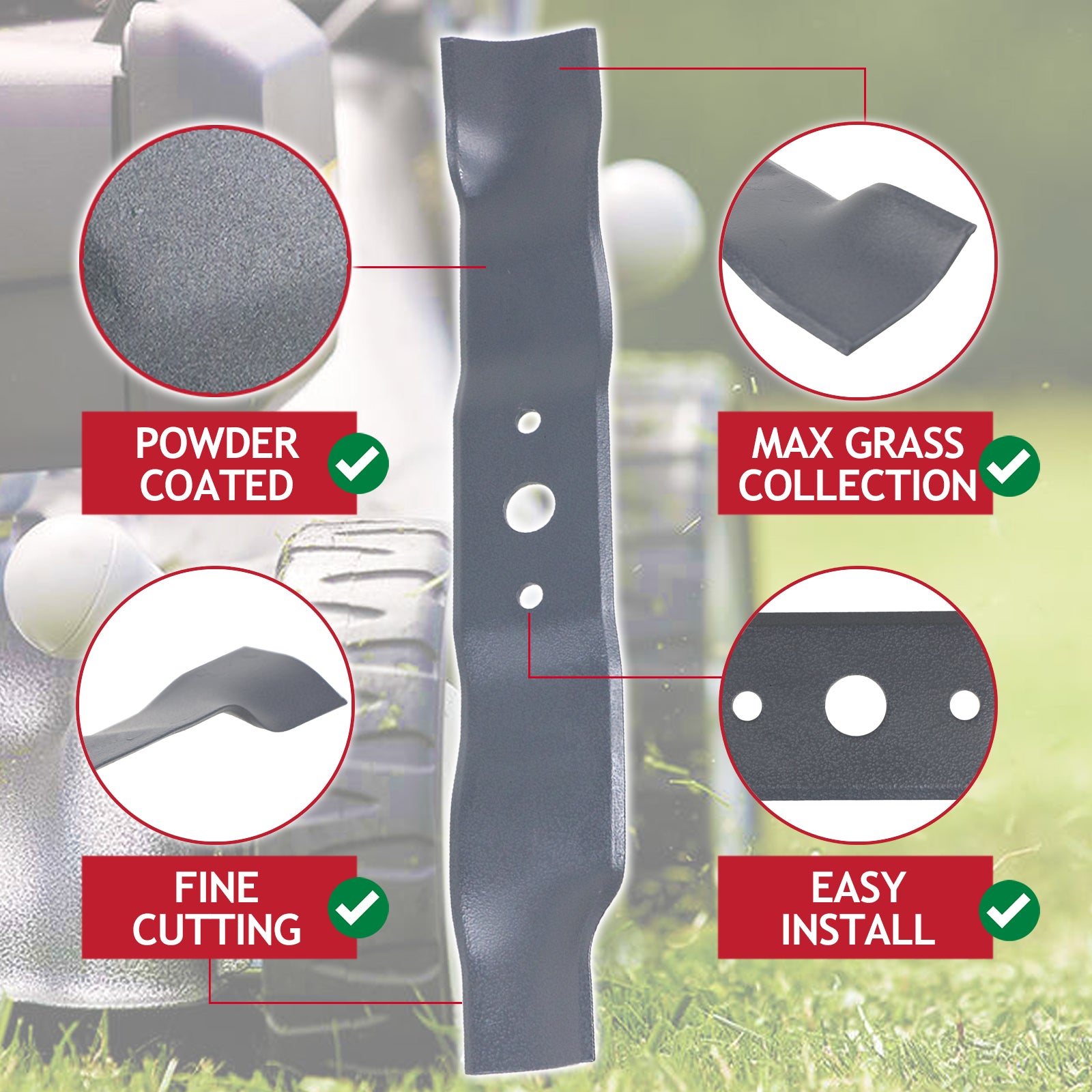 Metal Blade for Mountfield 420HP 422HP HB41 HP425 S420 S421 SP425 Lawnmower (41cm / 16")