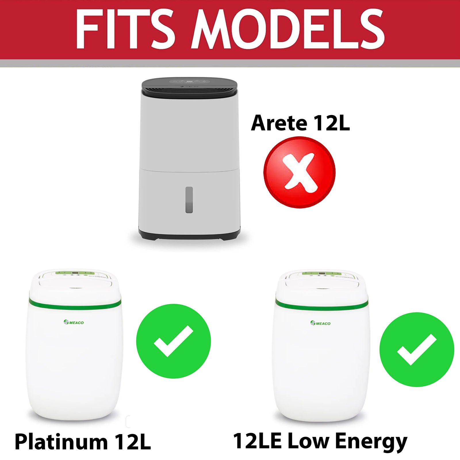 HEPA Filter for MEACO Dehumidifier 12L 12LE Low Energy Platinum 6 x Filters