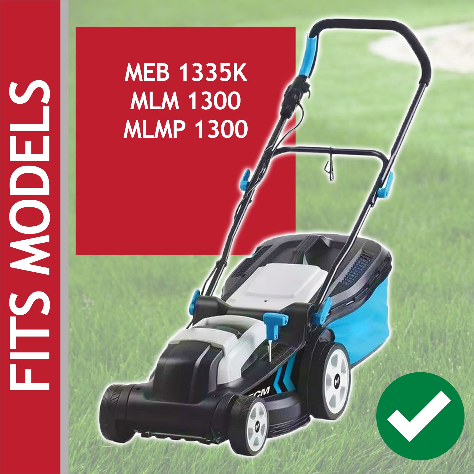 Metal Blade 35cm + Drill Sharpener for MacAllister MEB 1335K MLM 1300 MLMP 1300 Lawnmower