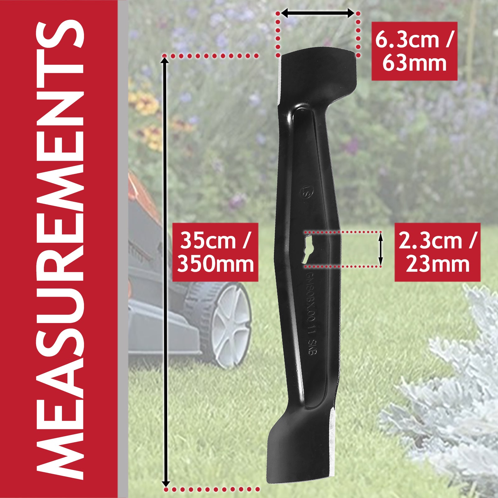 Metal Blade 35cm + Drive Belt for MacAllister MEB 1335K MLM 1300 MLMP 1300 Lawnmower