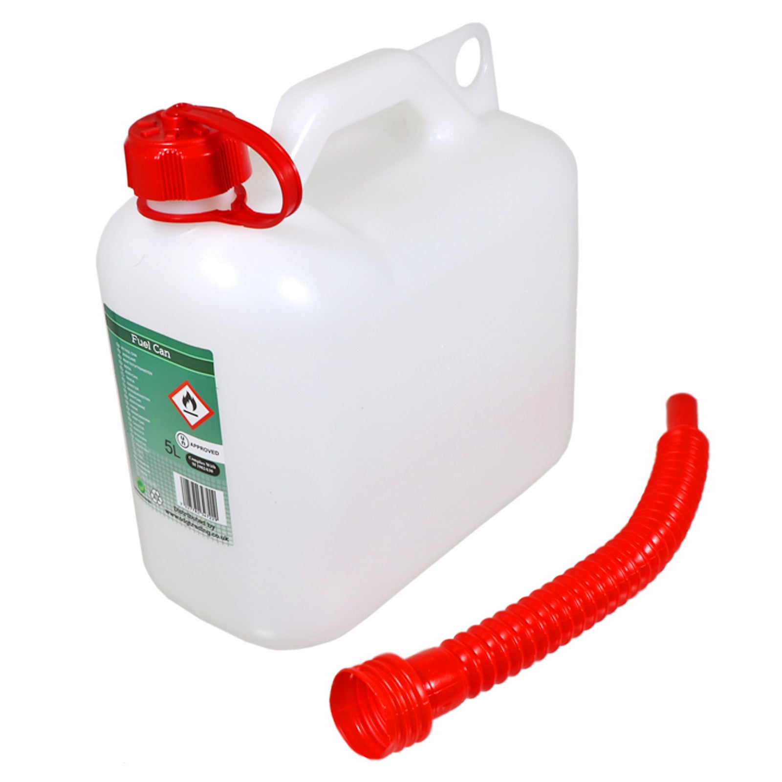 Fuel Can 5L Large Plastic Petrol Diesel Jerry Can Clear Opaque Extension Spout