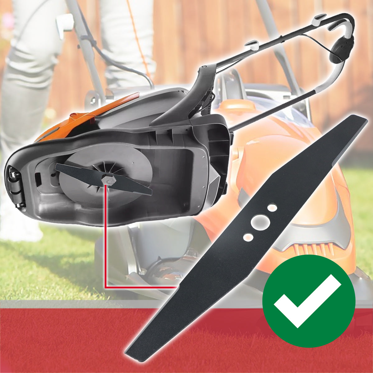 Metal Blade for Flymo Easi Glide 300 Hover Micro Compact HC300 MC300 Vac 280 Lawnmower FLY004 (30cm, Pack of 2)