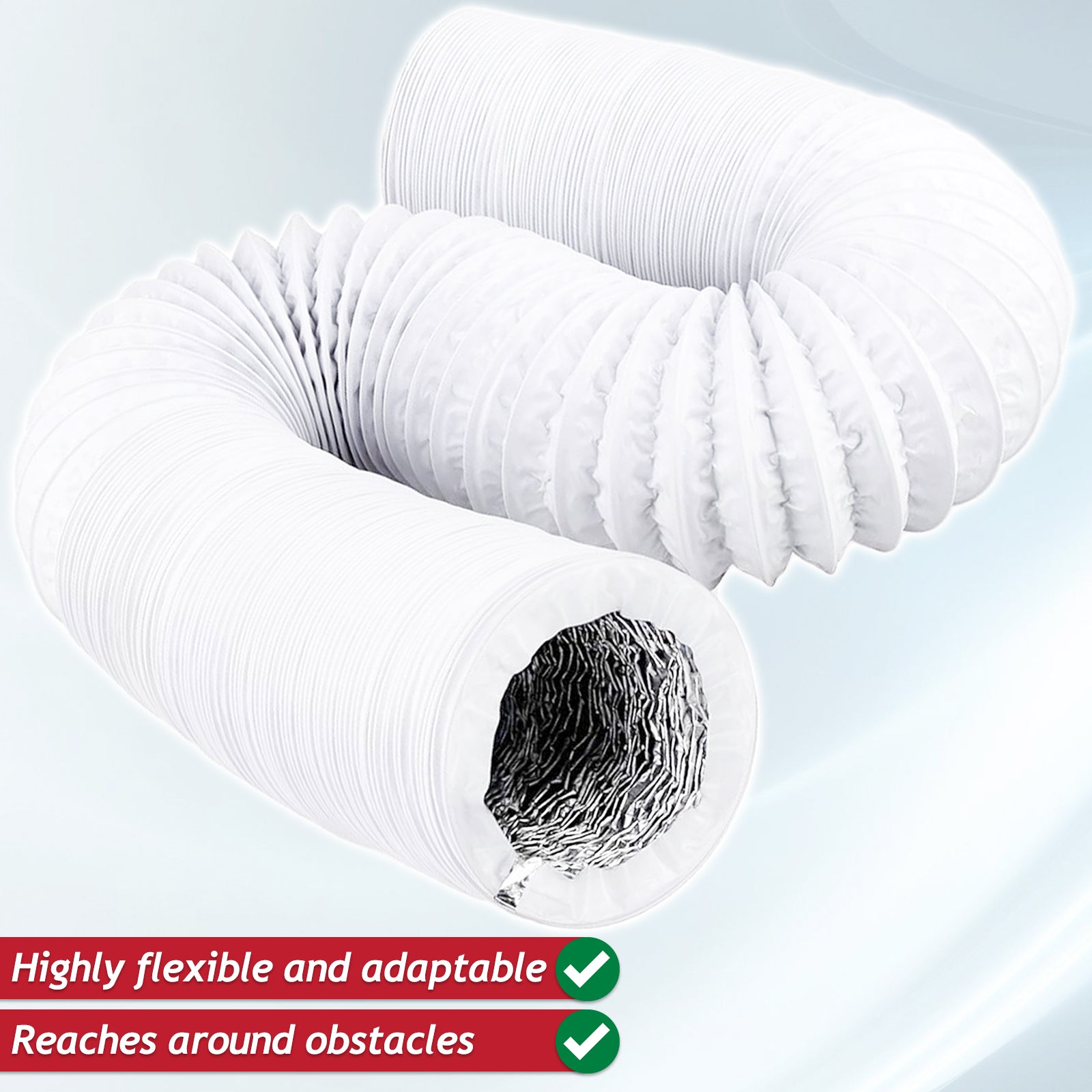 Universal Cooker Hood Vent Hose Insulated Kitchen Vent Extractor Pipe (3m, 5" / 125mm)