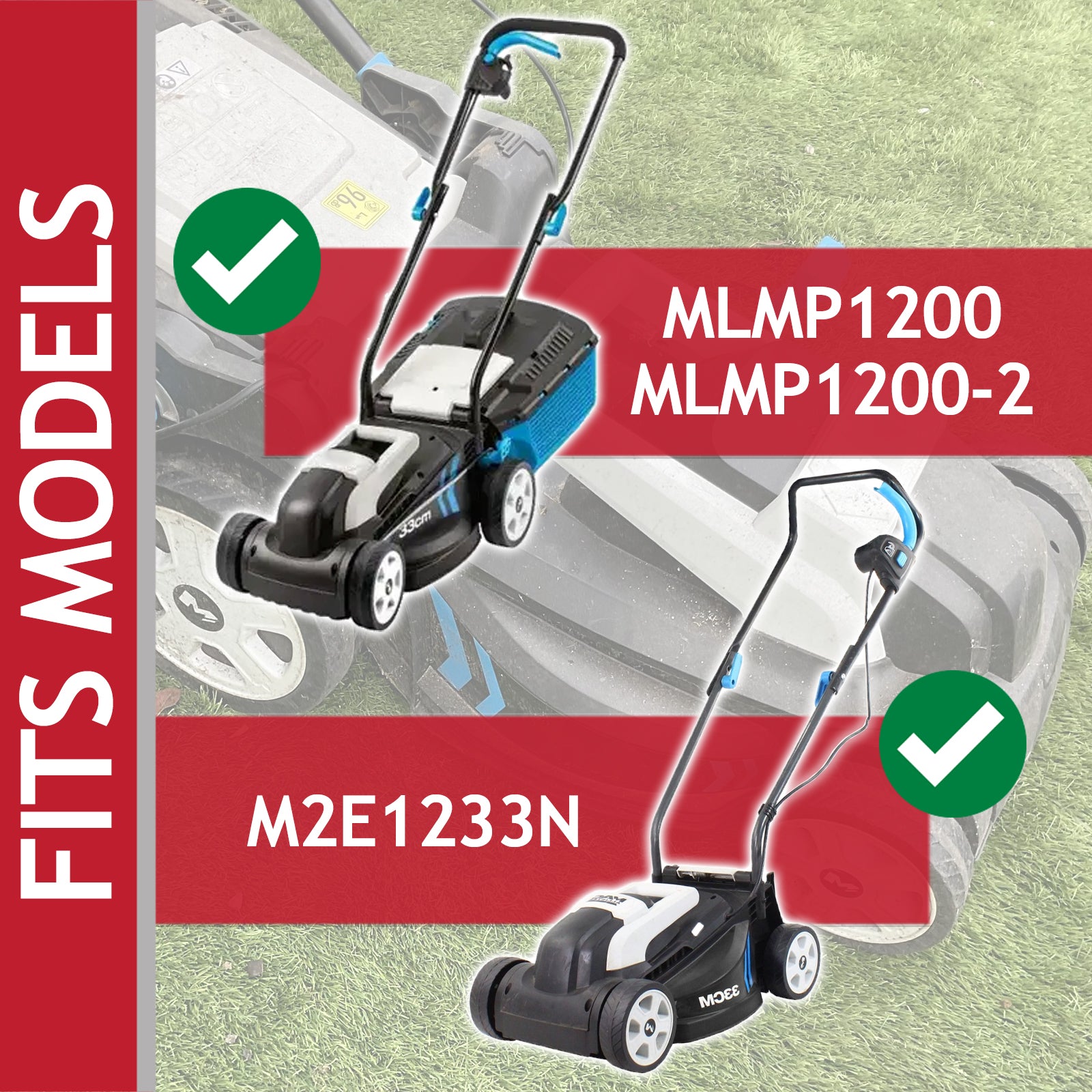 Metal Blade for Mac Allister MLMP1200 MLMP1200-2 M2E1233N Lawnmower (32cm)