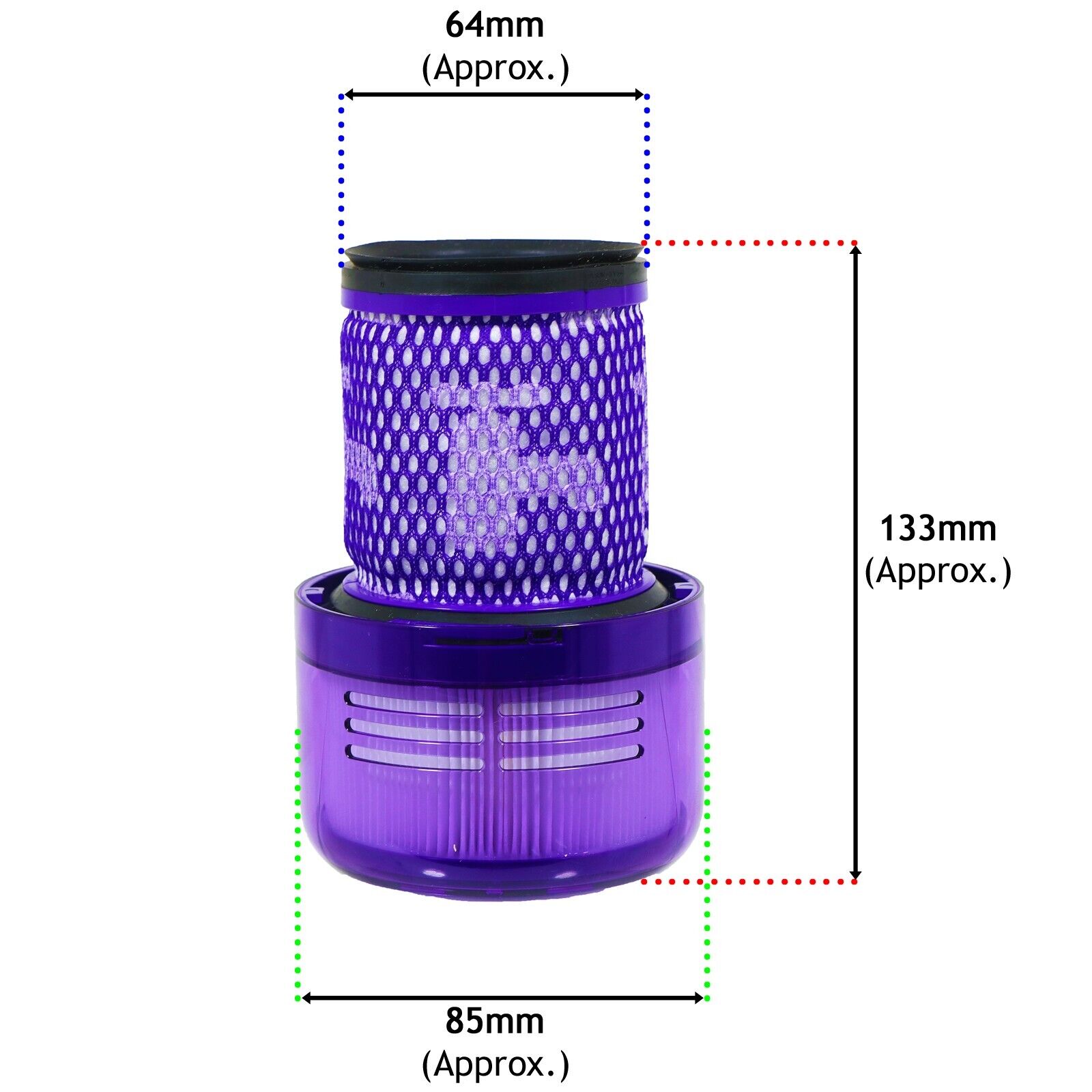 Dyson V12 SV20 SV30 Detect Slim HEPA Vacuum Filter Washable Reusable 971517-01