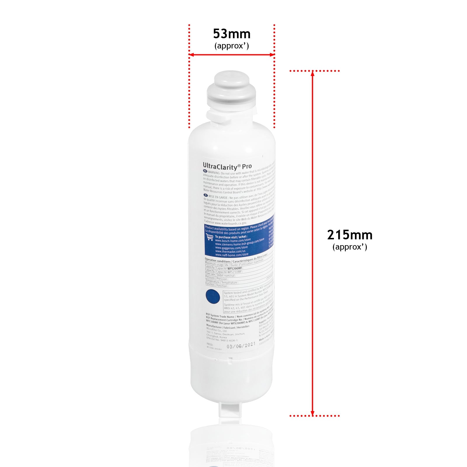 BOSCH Fridge Water Filter UltraClarity Pro Siemens Neff Gaggenau 11032518 x 2