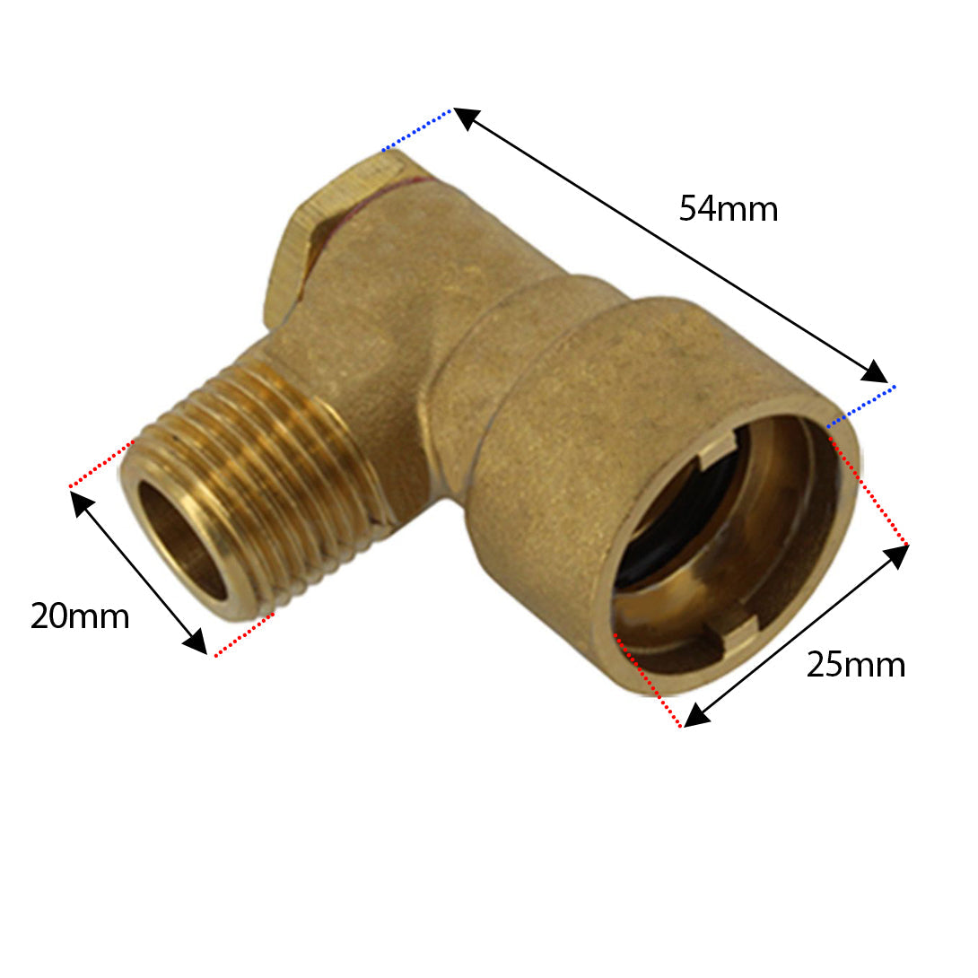 Gas Supply Hose Socket 1/2" Oven Cooker Angled Bayonet Socket Brass Connector (Pack of 2)