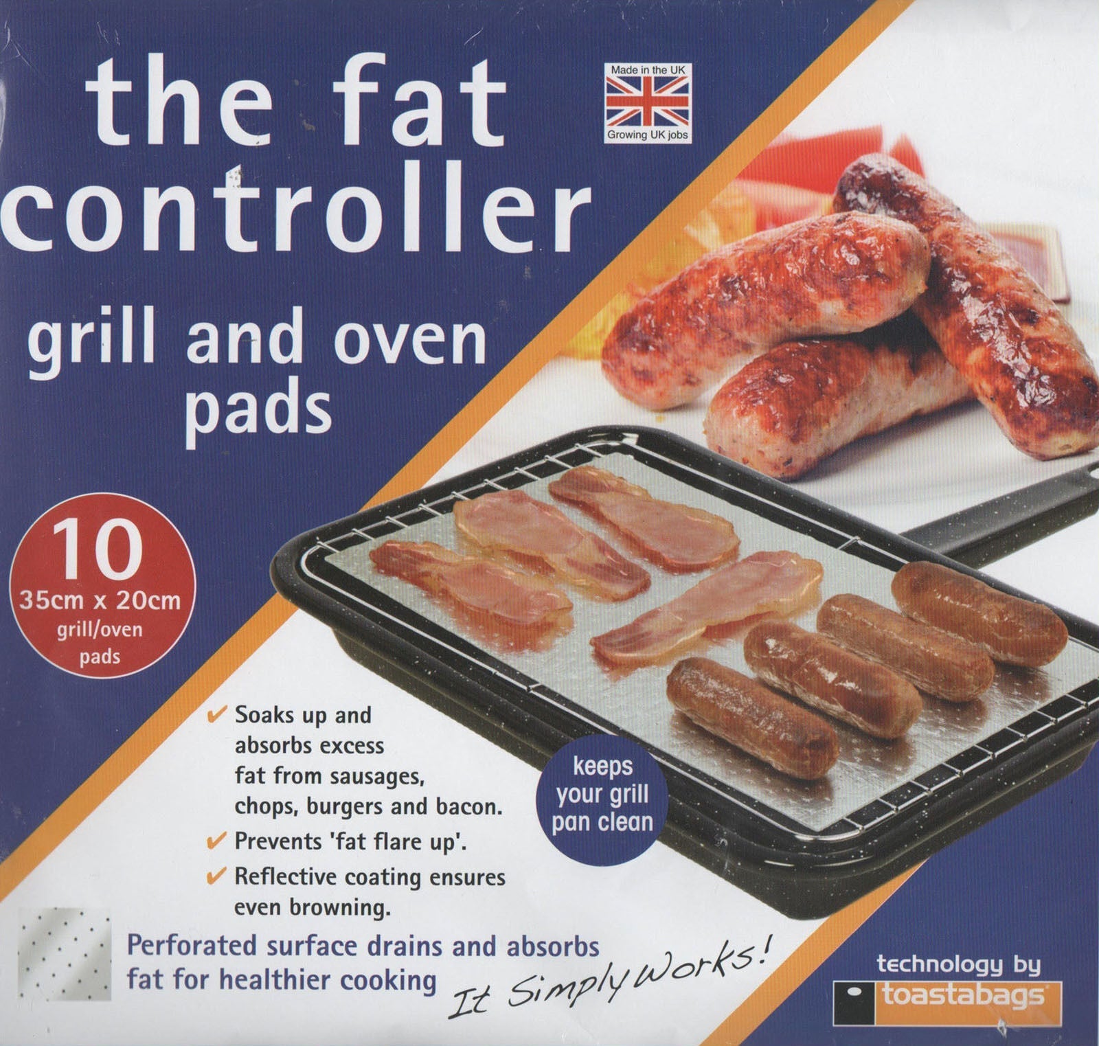 20 x THE FAT CONTROLLER Grill Pan & Oven Protective Grease Absorbant Tray Pads