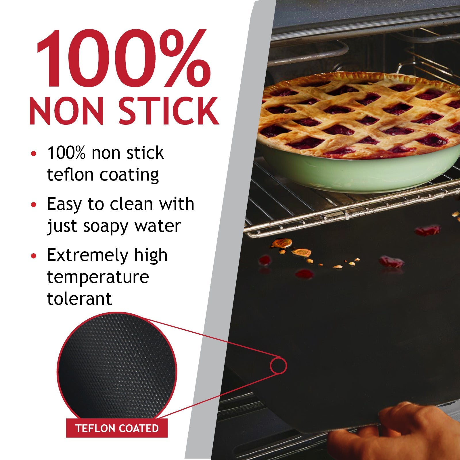 Oven Liners Universal Teflon Cooker Liner Non Stick Heavy Duty (Pack of 2)