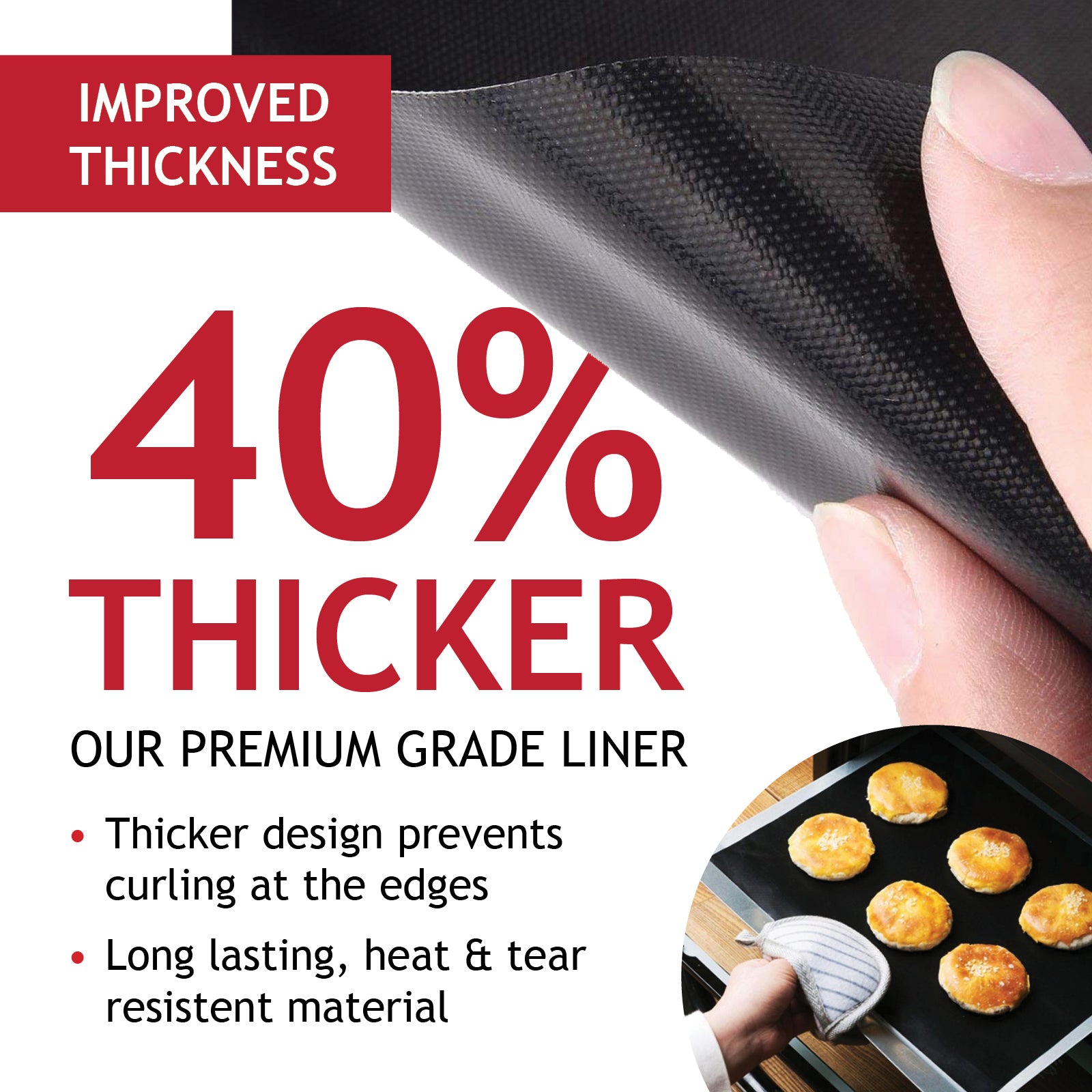 Oven Liners Universal Teflon Cooker Liner Non Stick Heavy Duty (Pack of 2)