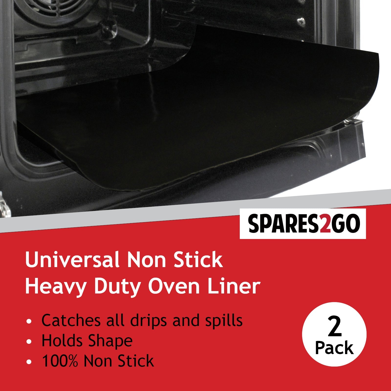 Oven Liners Universal Teflon Cooker Liner Non Stick Heavy Duty (Pack of 2)