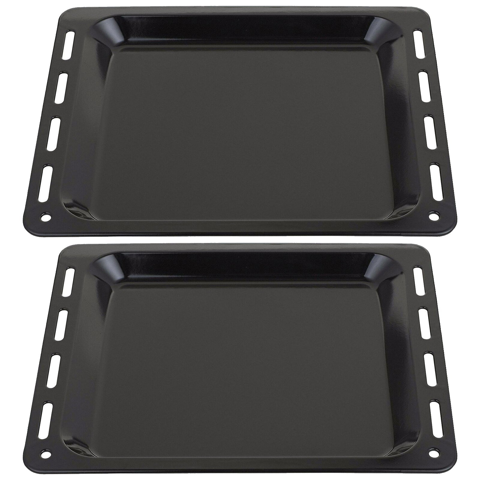 UNIVERSAL Oven Cooker Baking Tray Enamelled Pan (448mm x 360mm x 25mm, Pack of 2)