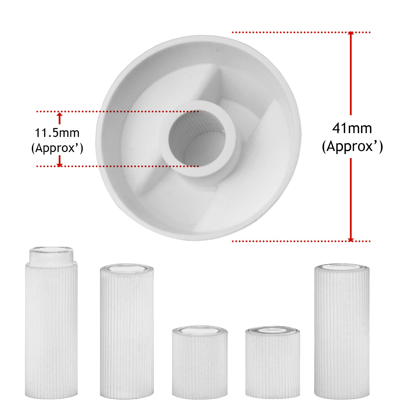 UNIVERSAL Gas Fire Trouser Press Storage Heater White CONTROL KNOB & ADAPTORS