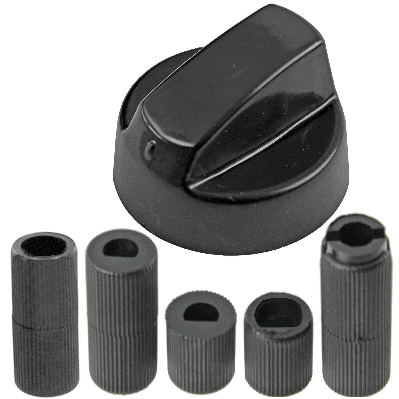 UNIVERSAL Black CONTROL KNOB & ADAPTORS for NEFF Cooker Oven Hob