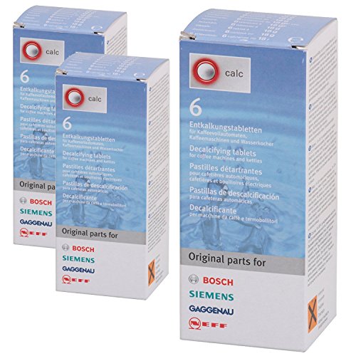 Genuine BOSCH Descaler Tablets for Delonghi Coffee Machine & Kettle (3x Packs of 6)
