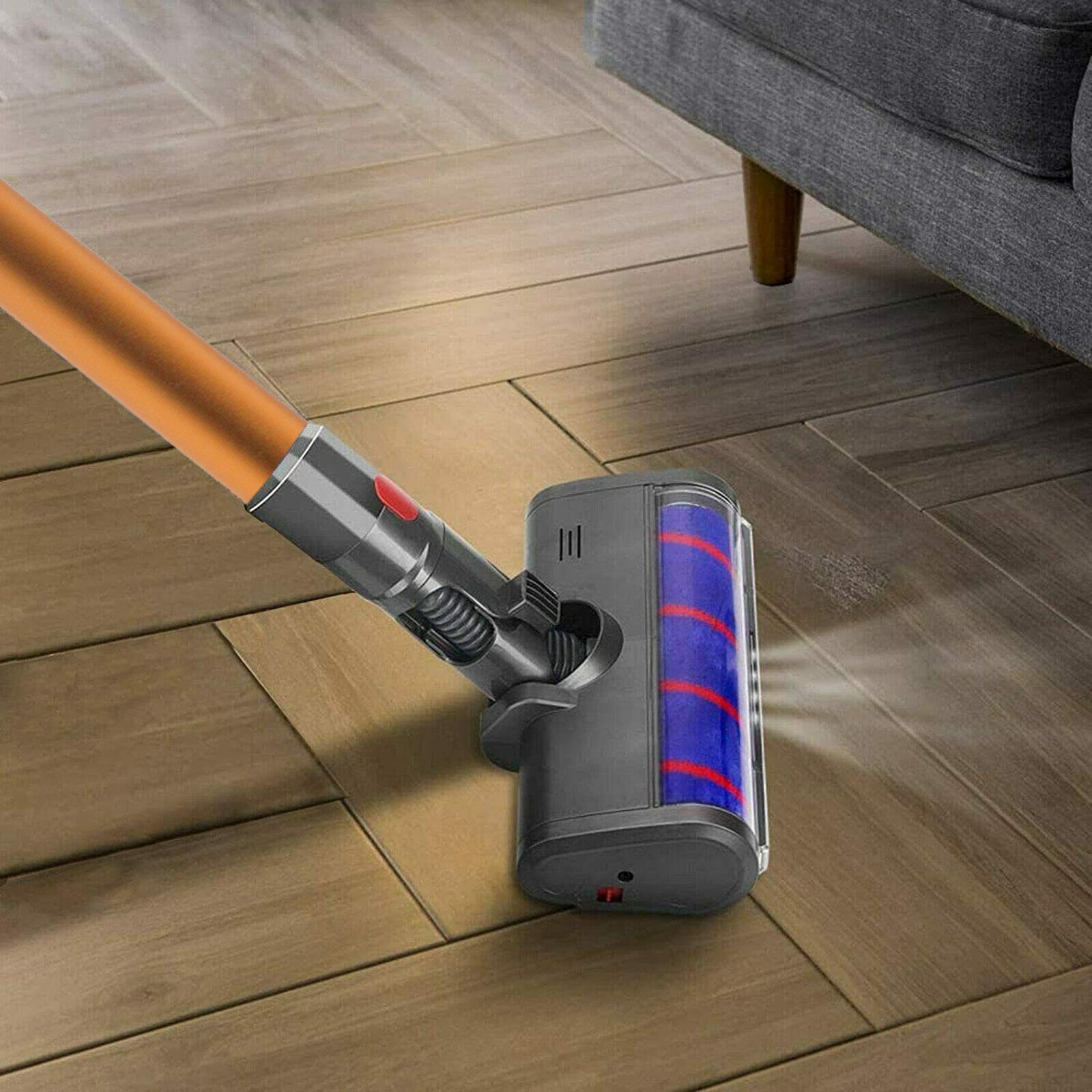 Soft Roller Hard Floor Turbine Tool for Dyson V8 SV10 Vacuum + Orange Rod Wand