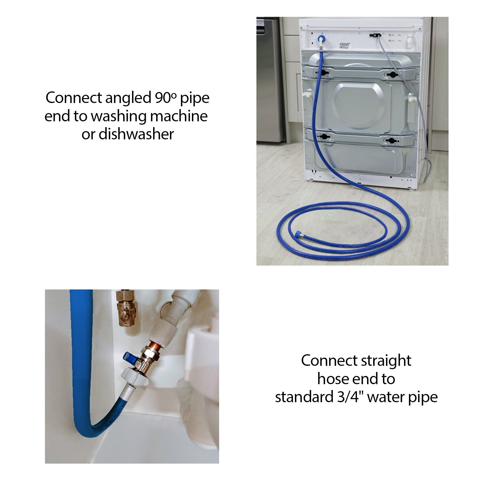 Fill Hose + Drain Hose Extension Set for KENWOOD BUSH MONTPELLIER Washing Machine & Dishwasher 5m + 5m (+ PTFE Tape)