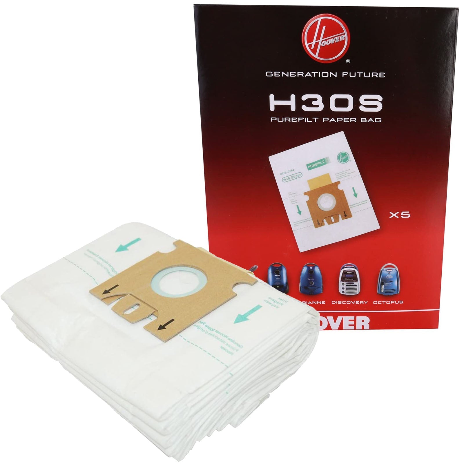 HOOVER Vacuum Cleaner H30S TELIOS ARIANNE SENSORY DISCOVERY OCTOPUS Dust Bag Genuine 09178278 + 5 Fresheners