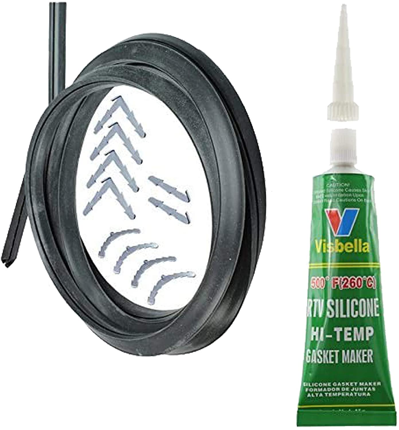 Door Seal + Silicone Glue for MIELE Oven Cooker 3m Cut to Size (3 & 4 sided, Rounded + 90º Clips)