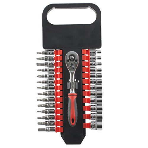 27 Piece 1/4" Ratchet Wrench Socket.
