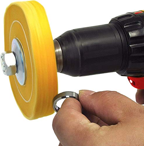 7 PC Metal Cleaning, Polishing & Buffing Kit for Drill in use