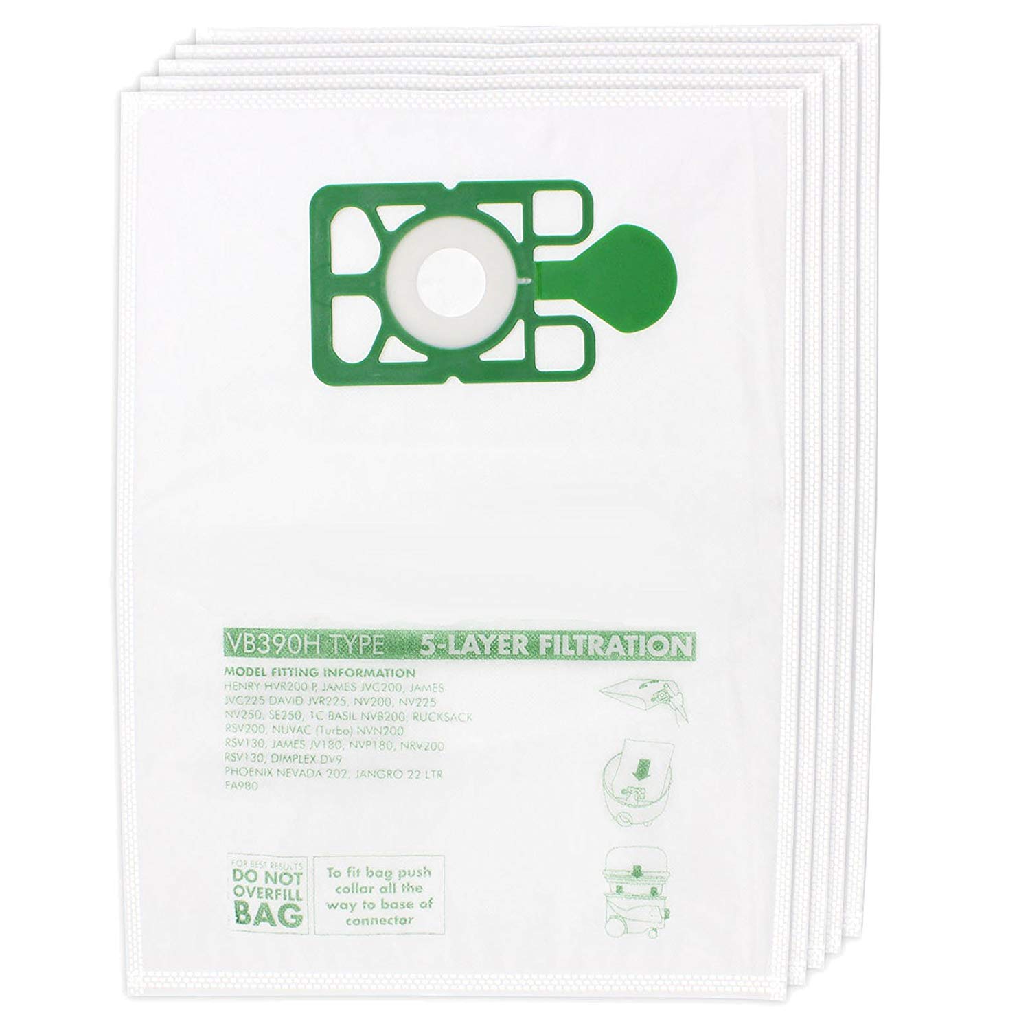 Bags for Numatic HENRY HETTY Vacuum Cleaner (Pack of 5 Bags)