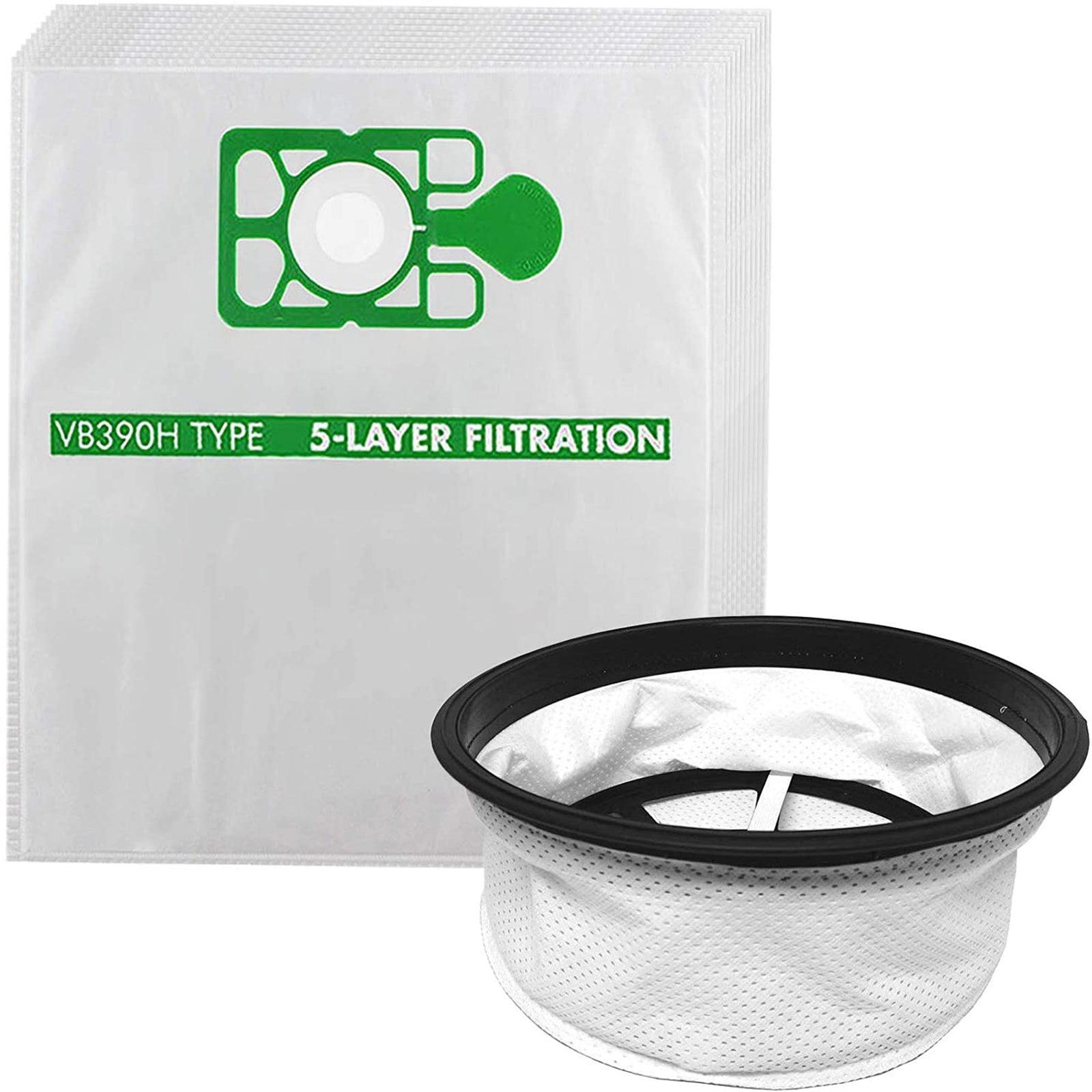Dust Bags + Cloth Filter 12" compatible with Numatic Henry Hetty Vacuum (10 bags + 1 filter)