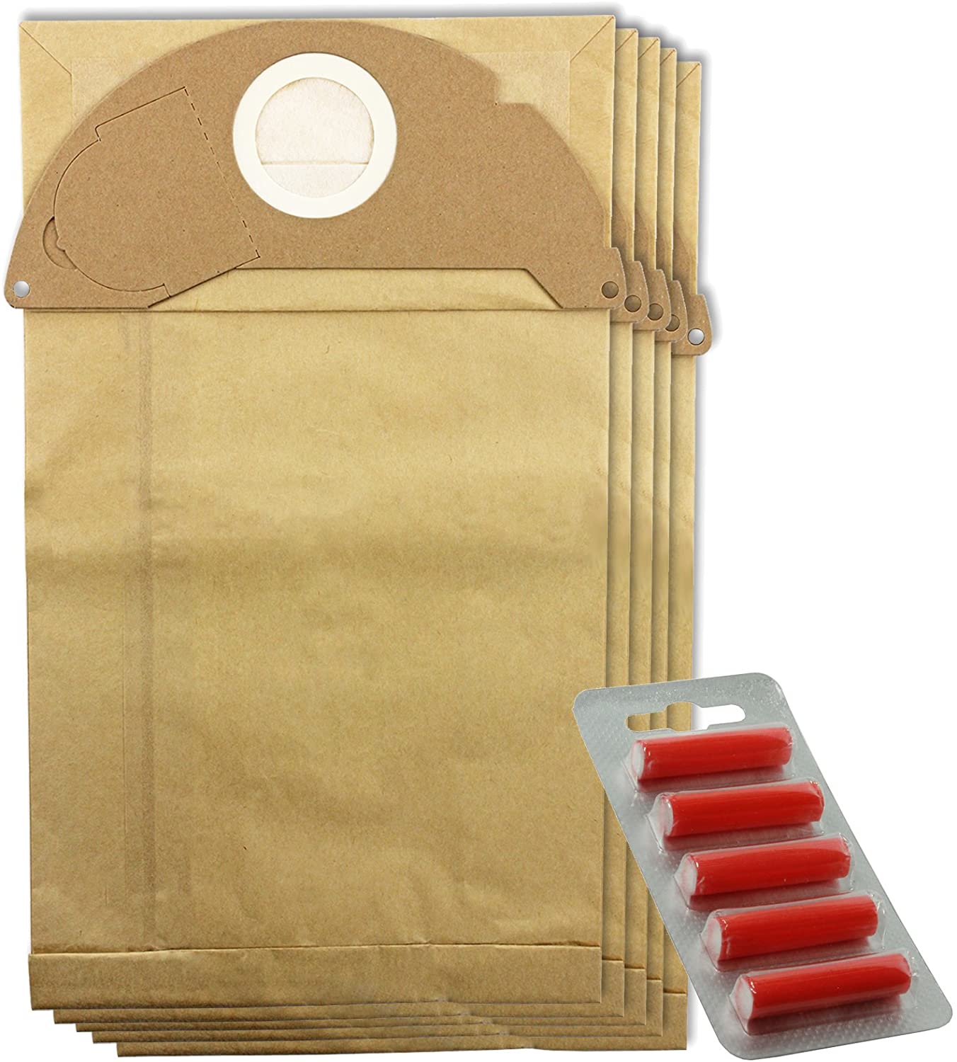 Strong Dust Bags for Karcher A2024 A2054 A2064 Vacuum Cleaners (Pack of 5 + Fresheners)