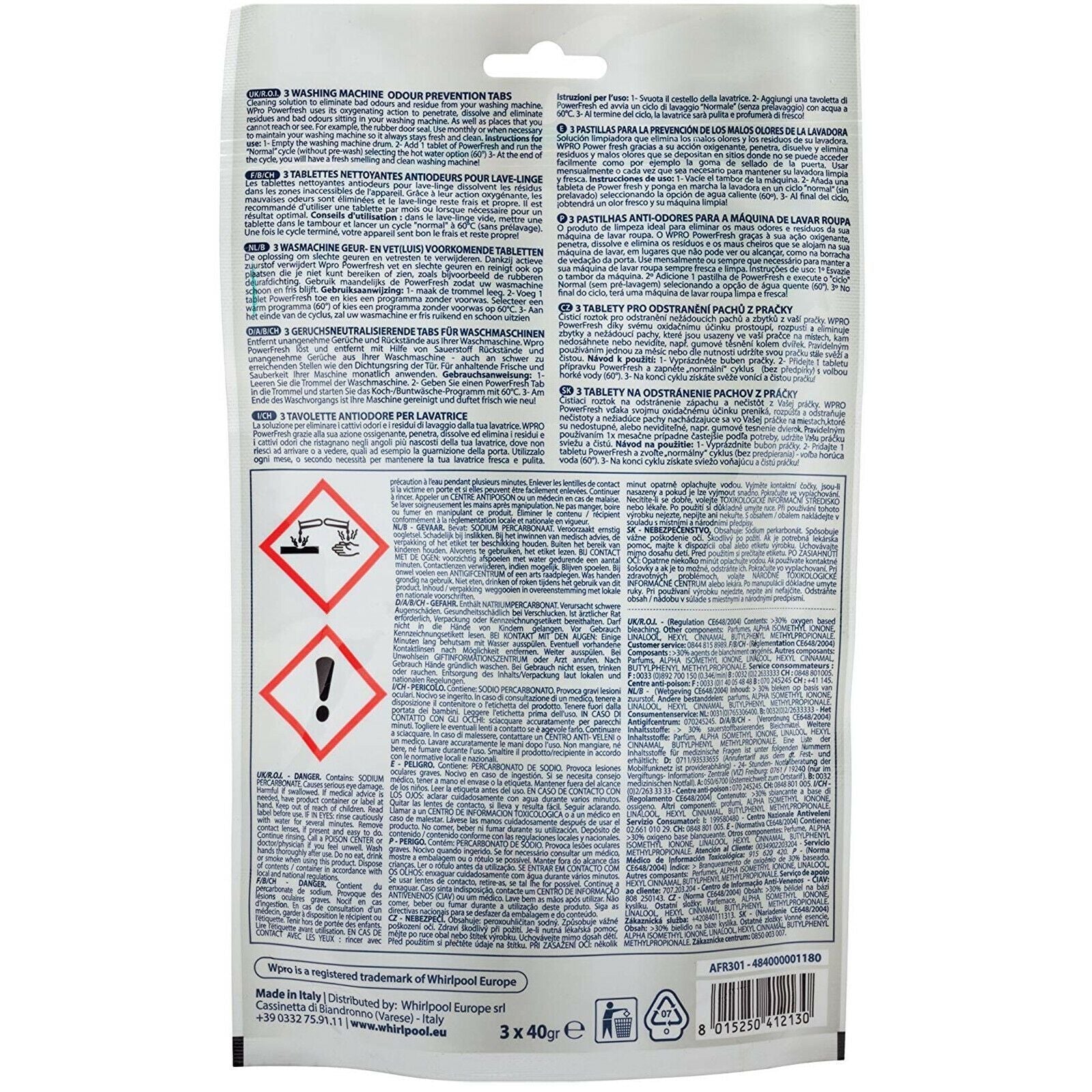 Washing Machine Cleaner Tabs Powerfresh Washer Odour Cleaning Tablets x 12