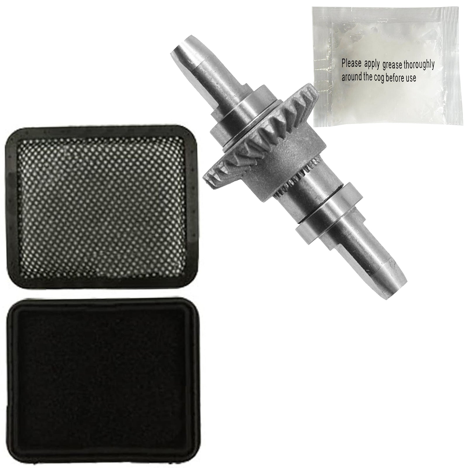 Washable Filters + Drive Cog Shaft Spindle & Bearings