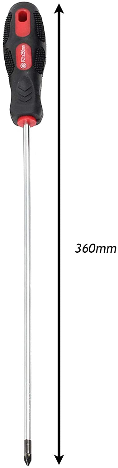 Screwdriver Set Extra Long Reach CRV Magnetic Tip Star Torx, Phillips + Flat Headed (9 Piece 360mm)