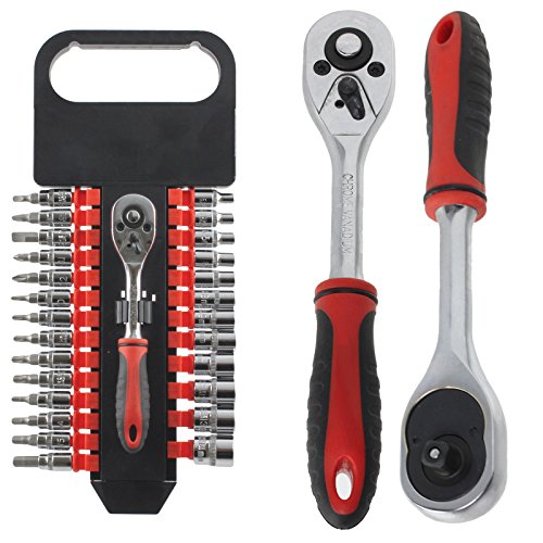 Mechanics Stubby Ratchet, Sockets & Bit Tool Kit (27 Piece)