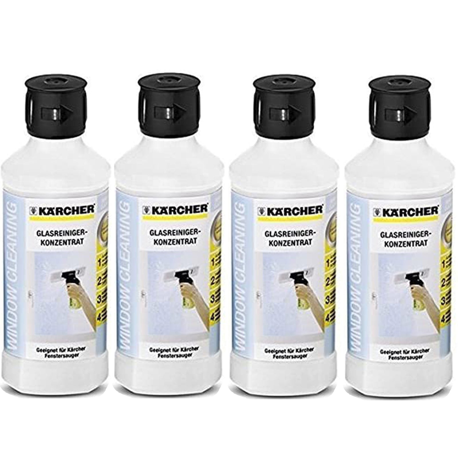KARCHER Window Vacuum Cleaner Glass Cleaning Detergent Bottles RM500 500ml x 4