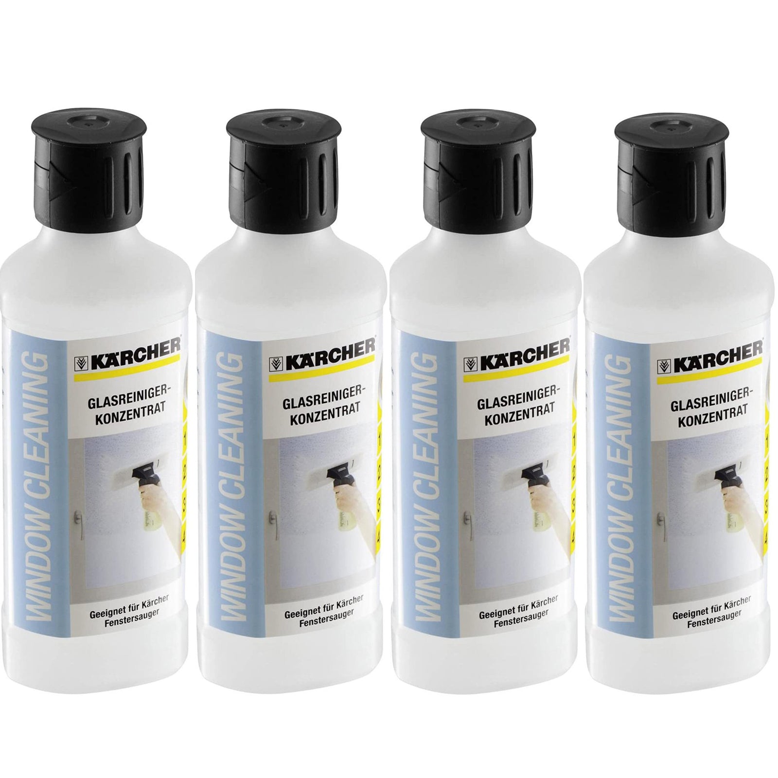 KARCHER Window Vacuum Cleaner Glass Cleaning Detergent Bottles RM500 500ml x 4