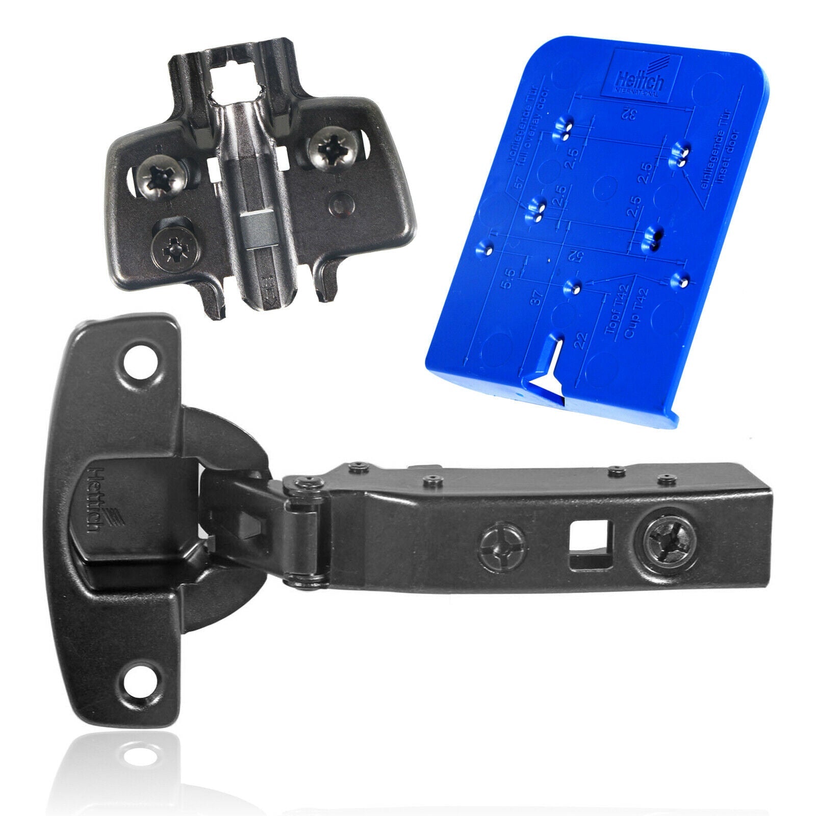 HETTICH Hinge Sensys 110 Non Self-Closing Obsidian Black + 5mm Mount Plate + Jig