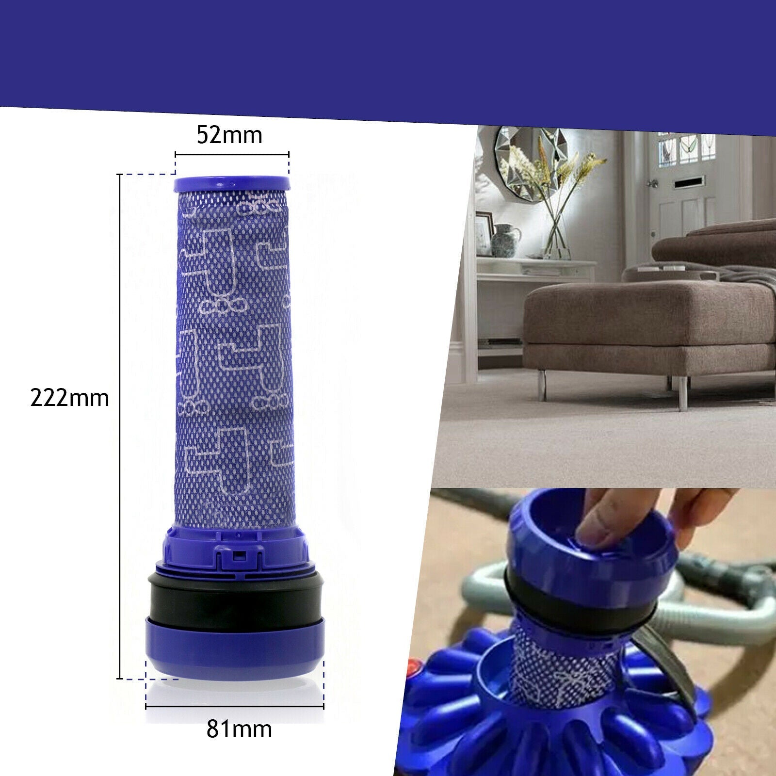 Filter for DYSON DC28 DC37 DC39 DC39i DC53 Vacuum Pre Motor Stick