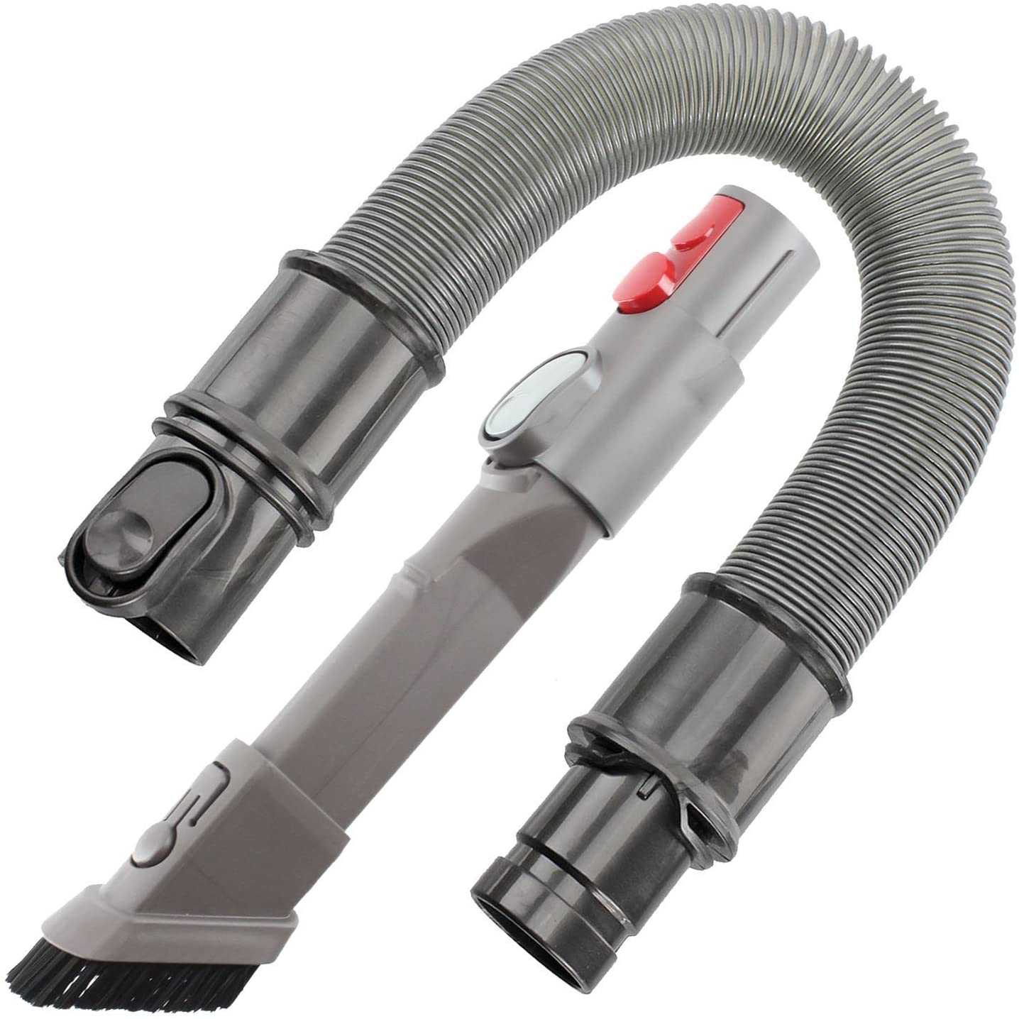 1.4m Compact Extension Hose + Combination Crevice/Dusting Brush Tool + Adapter kit for Dyson V7, V8, SV10, SV11 Cordless Vacuum Cleaner