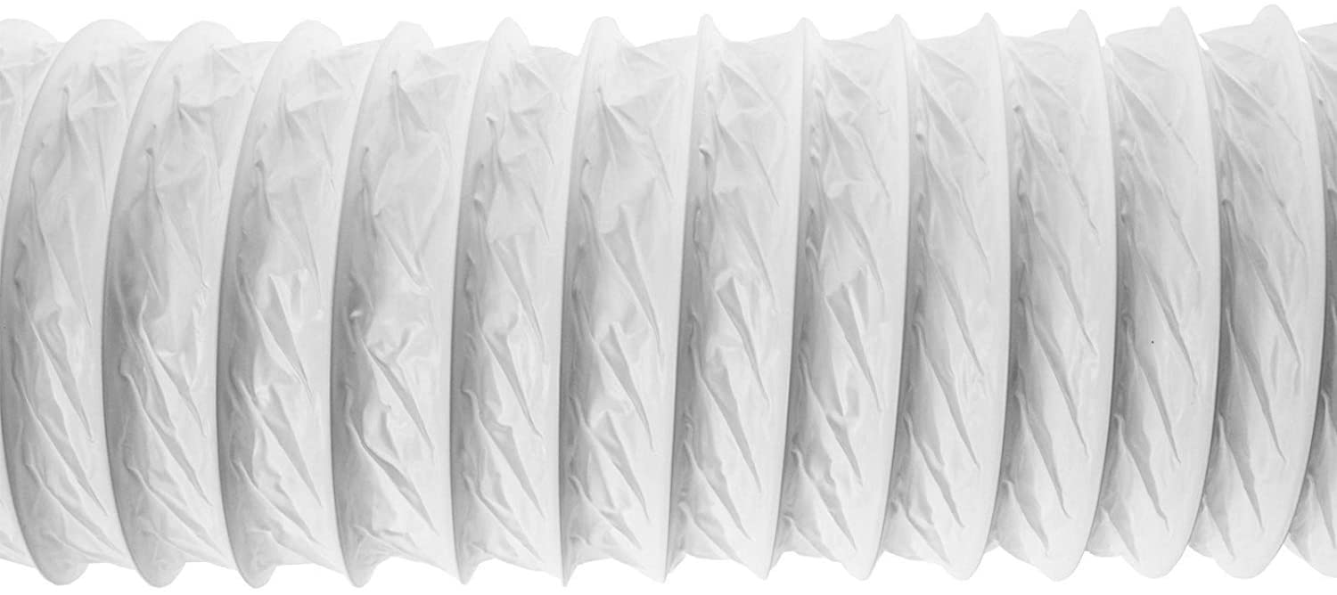 UNIVERSAL Exterior Wall Venting Kit & Extension Hose for Vented Cooker Hood Air Conditioning Tumble Dryer (5" x 3m, White)