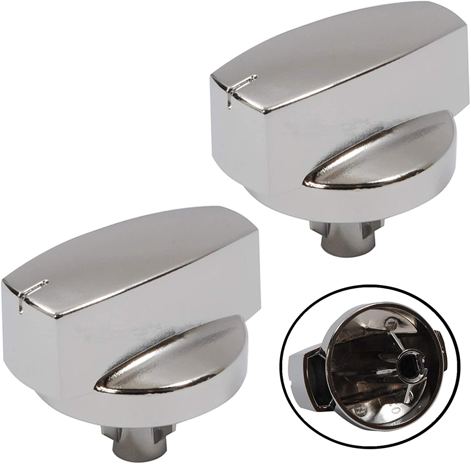 STOVES Oven Cooker Knob Function Control Switch 444445412 (Silver/Chrome) Pack of 2