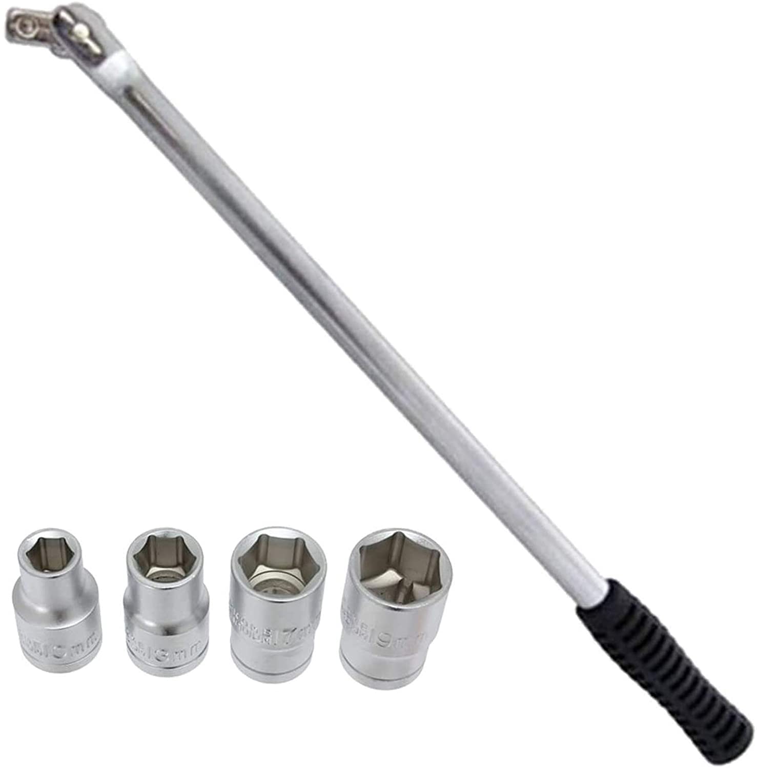 1/2'' Drive Breaker Bar Wheel Balance Flexi Knuckle + Socket Set