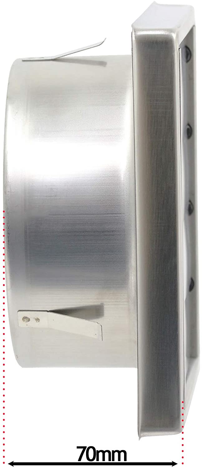 UNIVERSAL Square Exterior Wall Outlet Kit with Gravity Flaps & Extension Hose for Vented Tumble Dryer Air Conditioning Cooker Hood (5" x 3m, Stainless Steel)