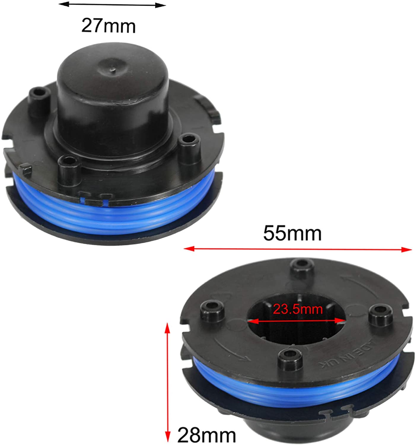 Spool Line for Qualcast GT2317 Strimmer Trimmer (Pack of 2, 4m, 1.5mm)
