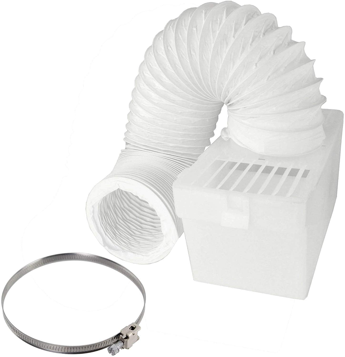 Condenser Vent Box & Hose Kit With Screw Clip for Bush Vented Tumble Dryer (4" / 100mm Diameter)