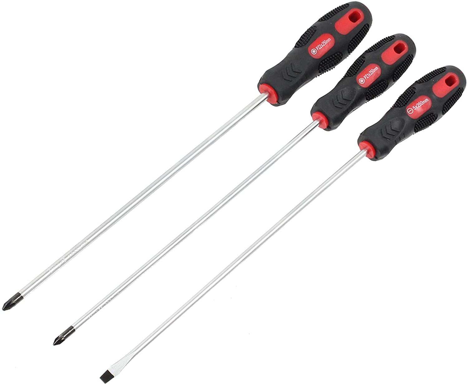 Screwdriver Set Extra Long Reach CRV Magnetic Tip Star Torx, Phillips + Flat Headed (9 Piece 360mm)